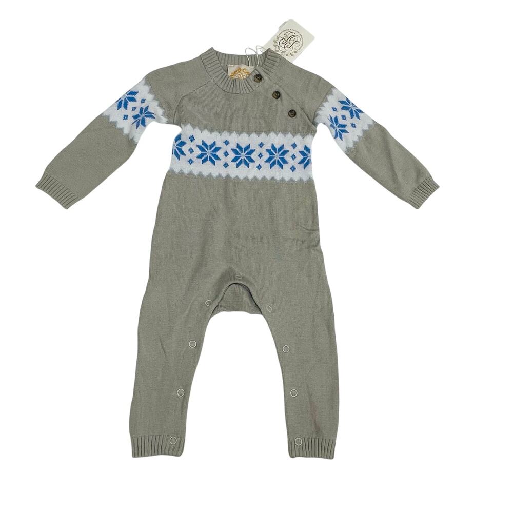 NWT TBBC 6/12M Perrin Playsuit in Grantley Gray